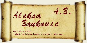 Aleksa Bauković vizit kartica